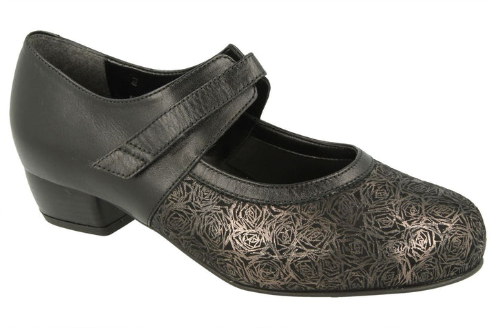 Womens Wide Fit DB Constance Shoes in Black - Image 1
