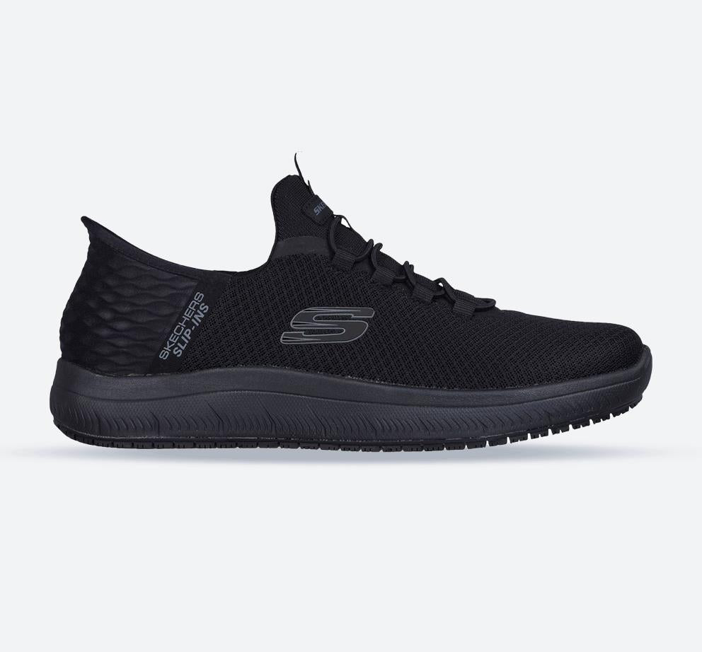 Men's Wide Fit Skechers 200205 Summits Slip-ins Colsin Work Trainers in Black - Image 1