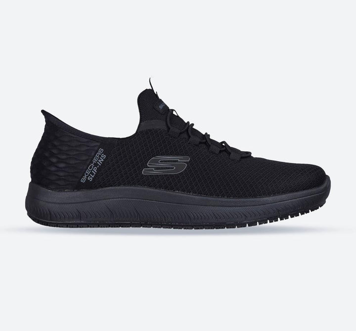 Men's Wide Fit Skechers 200205 Summits Slip-ins Colsin Work Trainers in Black - Image 1