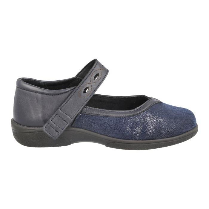 Women's Wide Fit DB Hythe Shoes in Black Lea / Stretch - Image 1