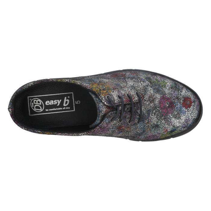 Women's Wide Fit DB Wantage Shoes in Black Leather - Image 1