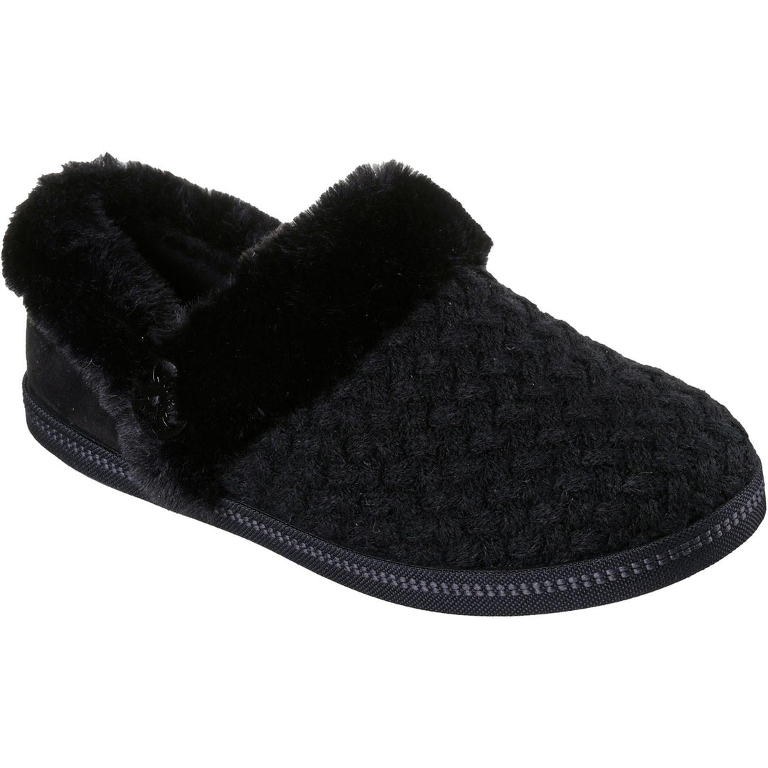 Women's Wide Fit Skechers 169041 Cozy Campfire Frosty Promise Slippers in Black - Image 3