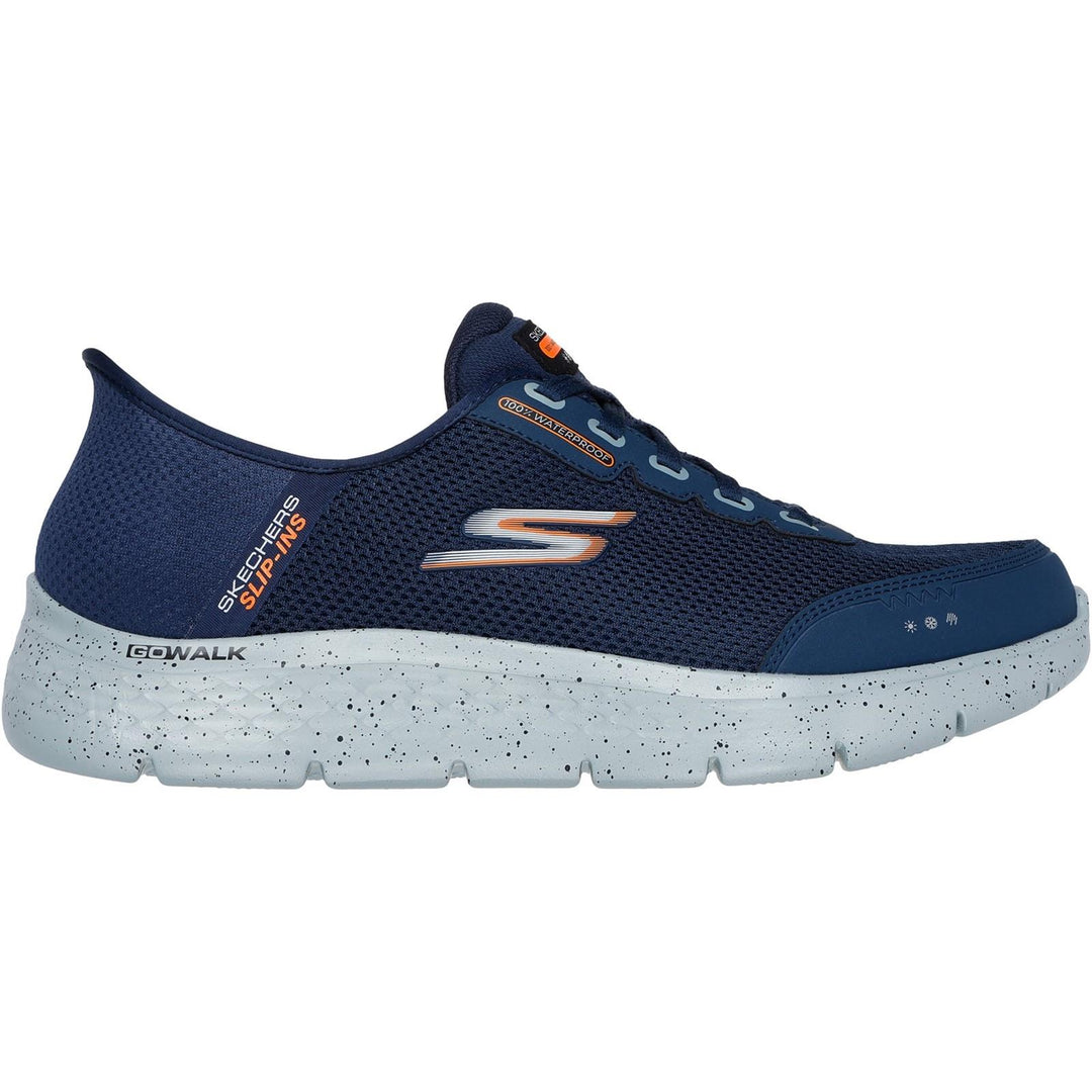 Men's Wide Fit Skechers 216330 Slip-ins Go Walk Flex 100% Waterproof Trainers - Navy in Navy - Image 3