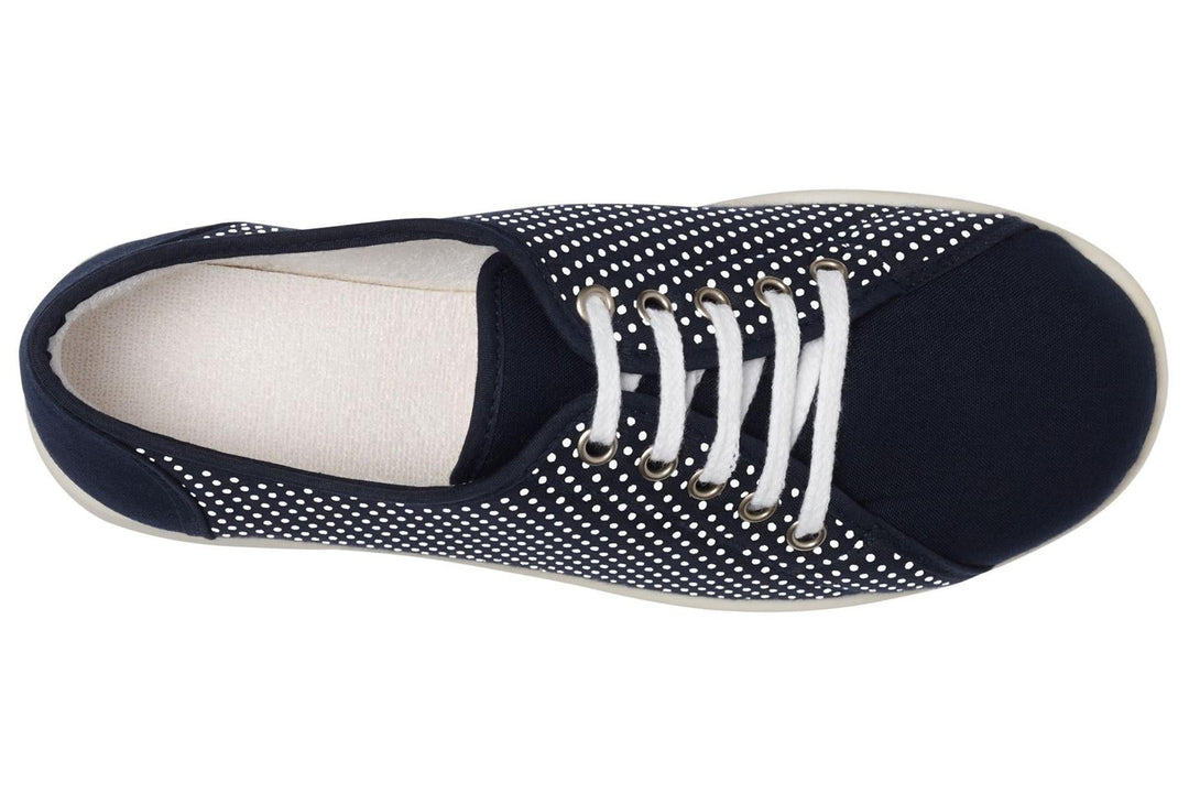 Womens Wide Fit DB Anthea Canvas Shoes in Denim Blue - Image 9