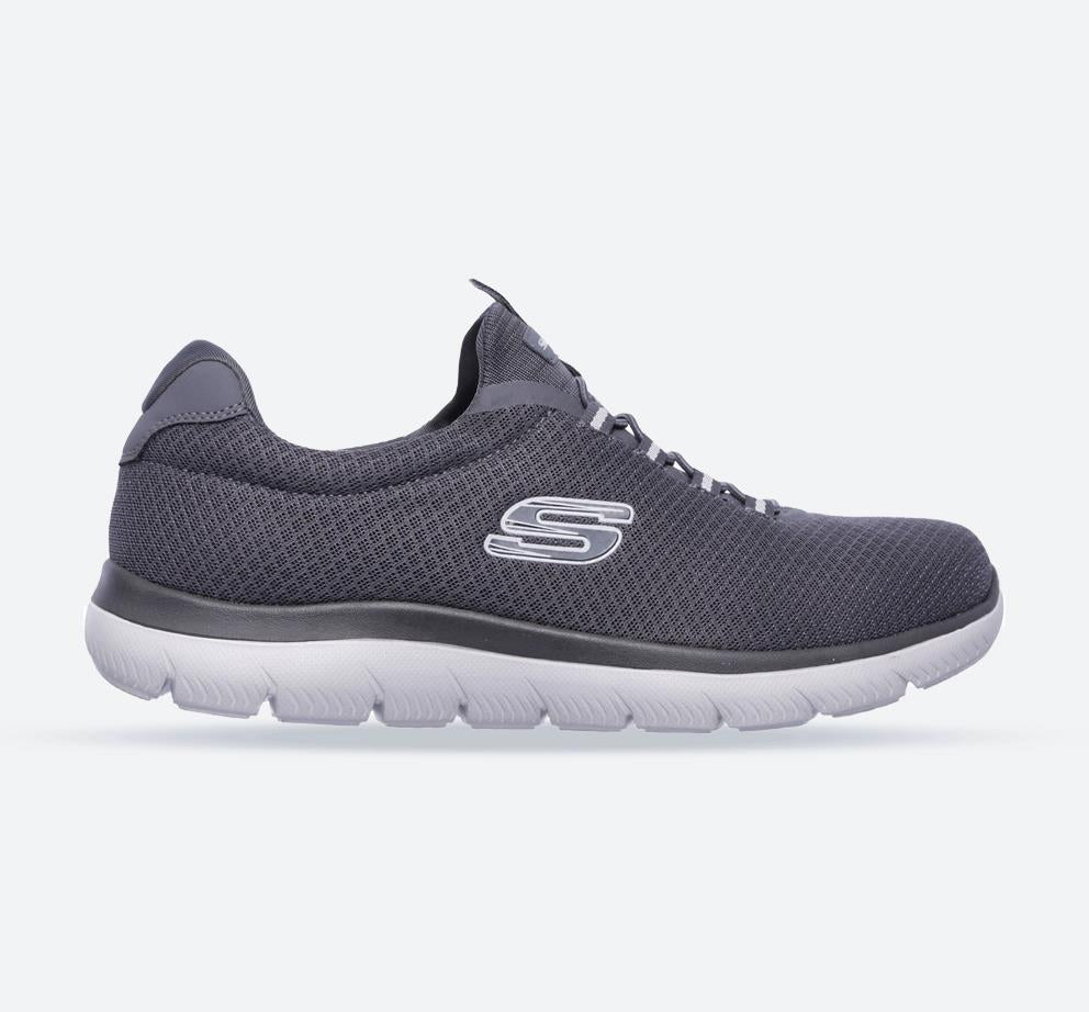 Men's Wide Fit Skechers 52811 Summits Slip On Sports Trainers - Charcoal in Charcoal - Image 1