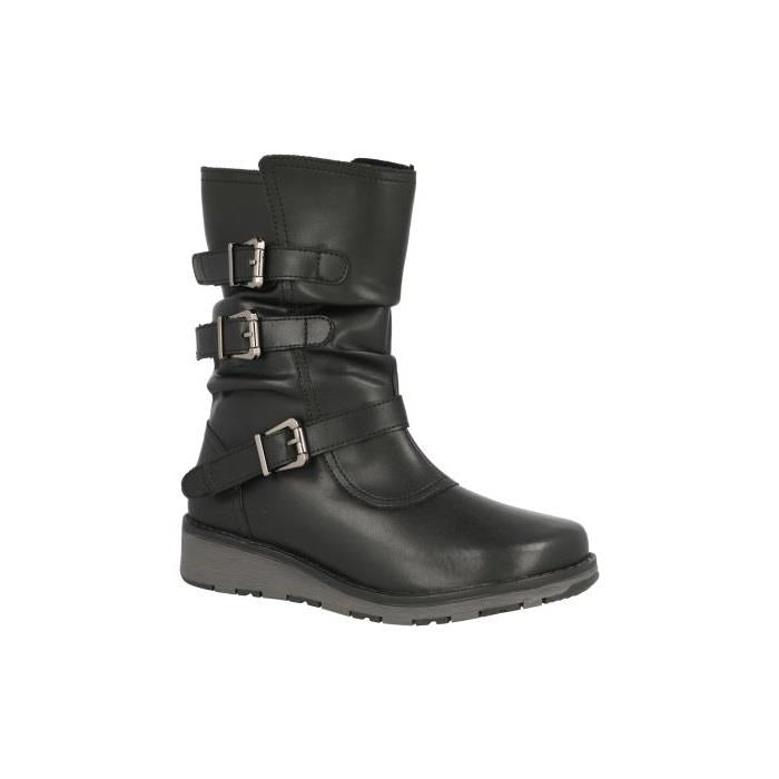 Women's Wide Fit DB Muntjac Boots in Black Smooth Synthetic - Image 1