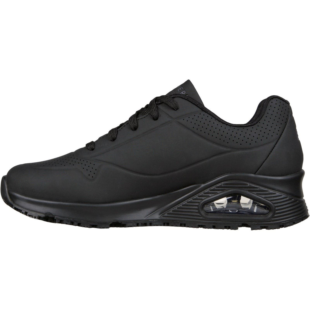 Women's Wide Fit Skechers 108021EC Uno Sr Trainers in Black - Image 5