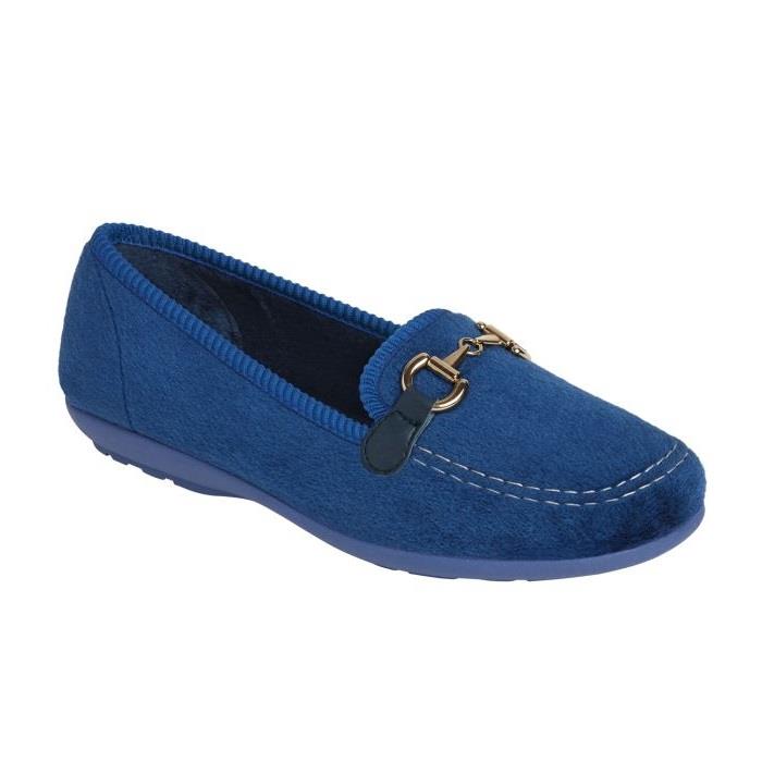Womens Wide Fit DB Martha Slippers in Black - Image 7