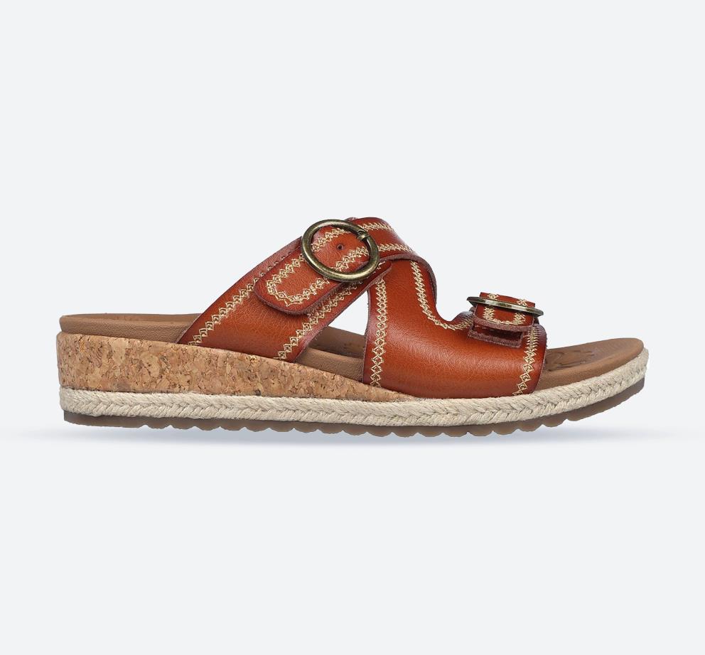 Women's Wide Fit Skechers 119504 Breezie Spring Is Calling Sandals in Luggage - Image 1