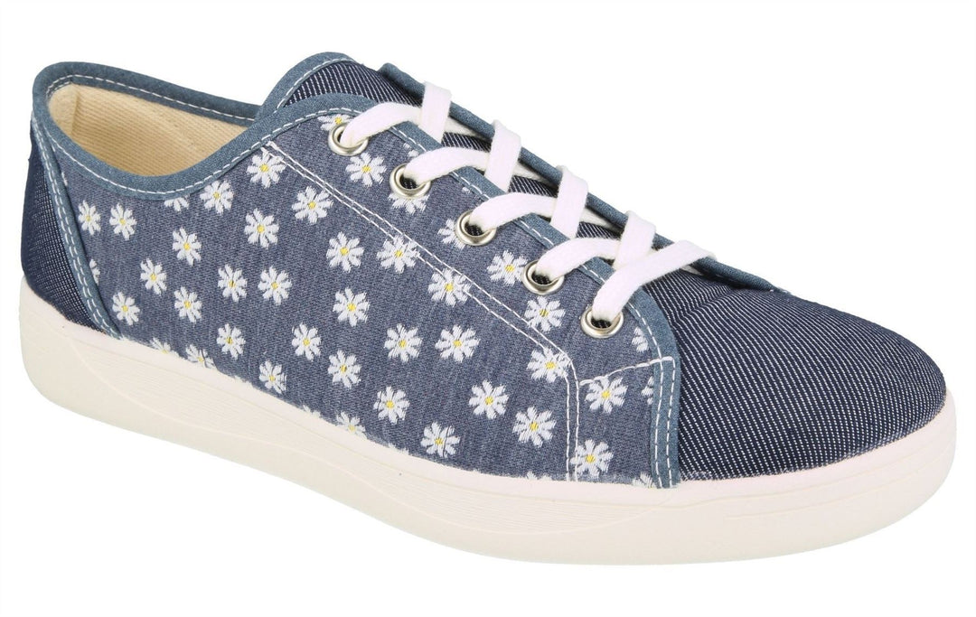 Womens Wide Fit DB Hudson Shoes in Navy - Image 4