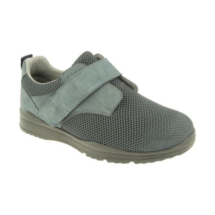 Men's Wide Fit DB Andy Canvas Shoes in Black Mesh Tex / Nubuck - Image 8