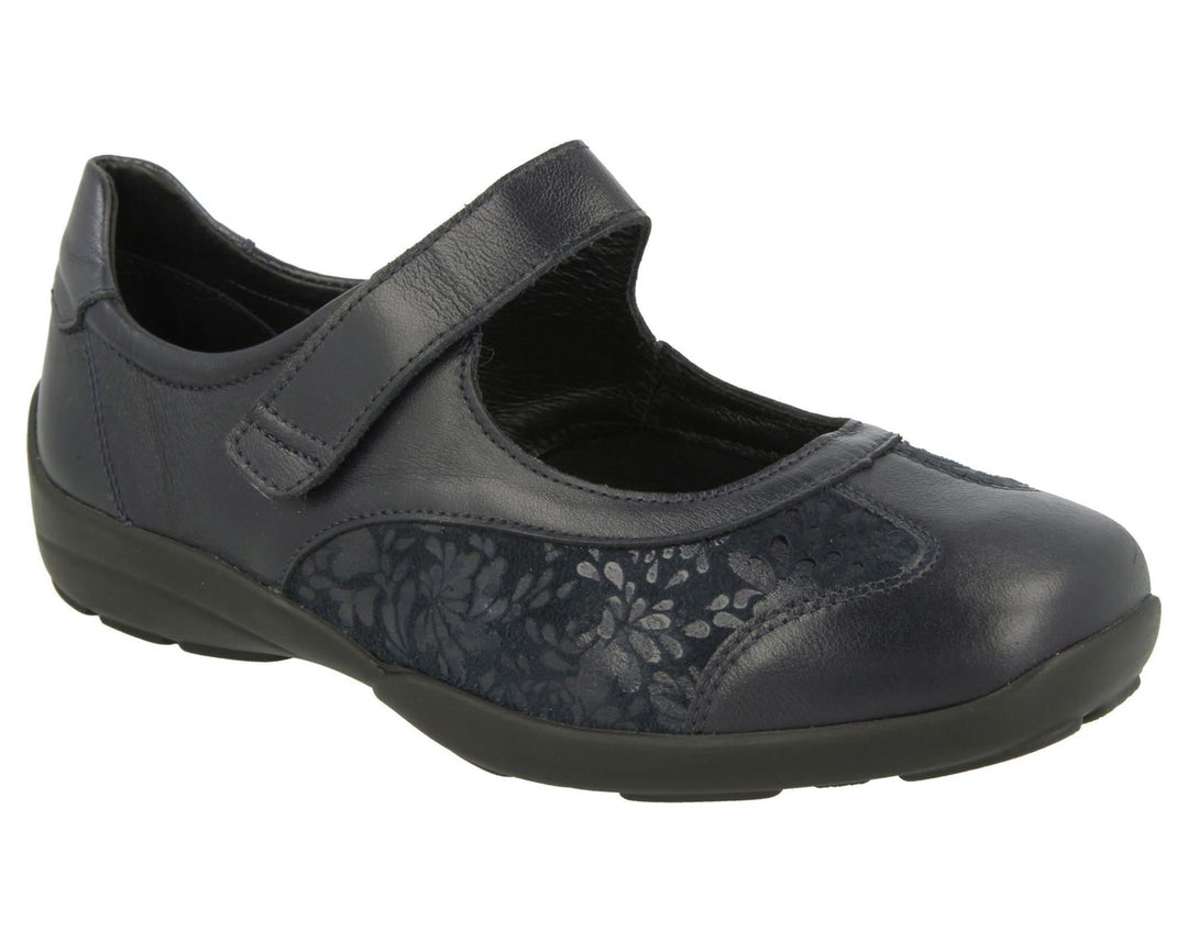 Womens Wide Fit DB Winnipeg Sandals in Black / Stretch - Image 6