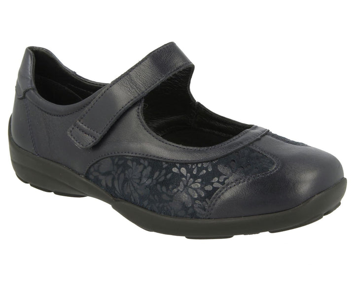 Womens Wide Fit DB Winnipeg Sandals in Black / Stretch - Image 1