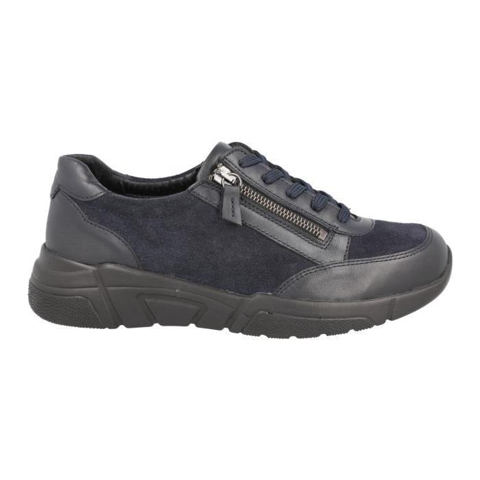 Women's Wide Fit DB Granby Shoes in Black Lea / Suede - Image 1