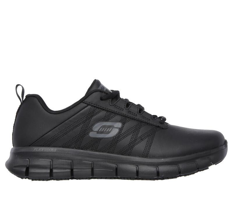 Women's Wide Fit Skechers 76576EC Sure Track Erath Occupational Trainers in Black - Image 2