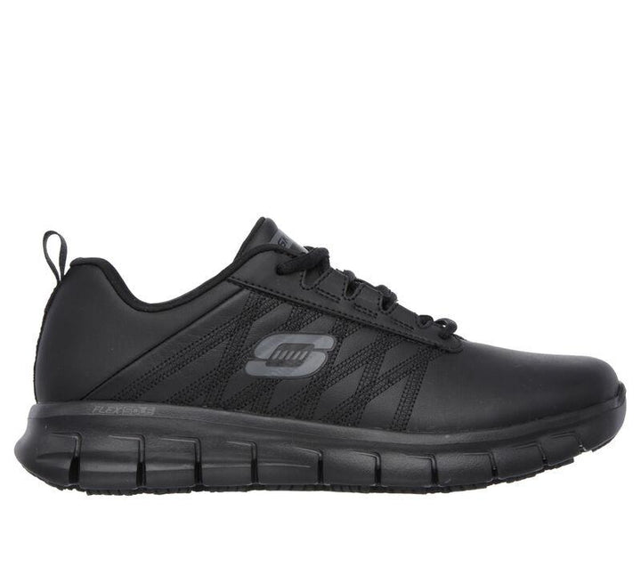 Women's Wide Fit Skechers 76576EC Sure Track Erath Occupational Trainers in Black - Image 1