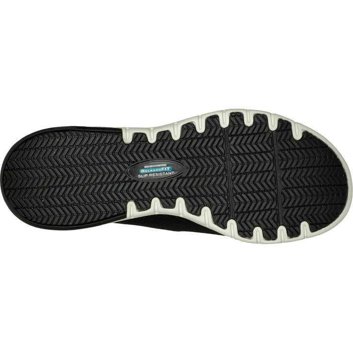 Women's Wide Fit Skechers 77281EC Marsing Waiola SR Safety Trainers - Black/White in Black/White - Image 1