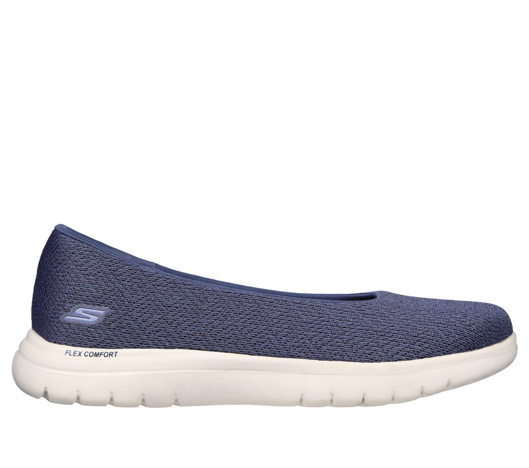 Womens Wide Fit Skechers 136530 Relaxed Fit Shoes in Navy - Image 3
