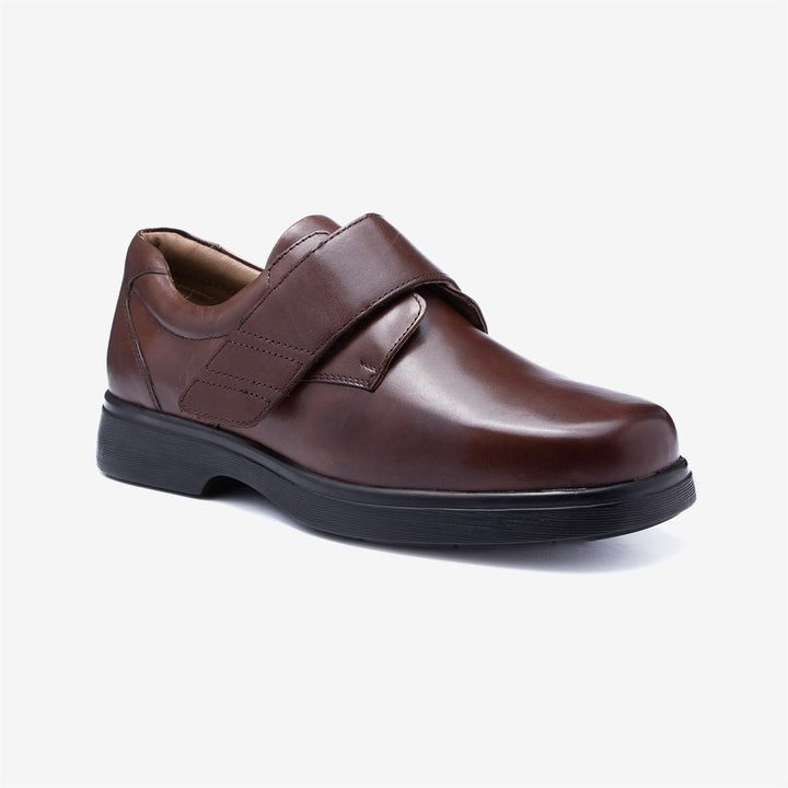 Mens Wide Fit Tredd Well Roger Velcro Shoes in Black - Image 1