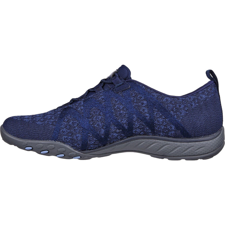Women's Wide Fit Skechers 100301 Relaxed Fit Breathe Easy Infi Knity Trainers - Navy in Navy - Image 1