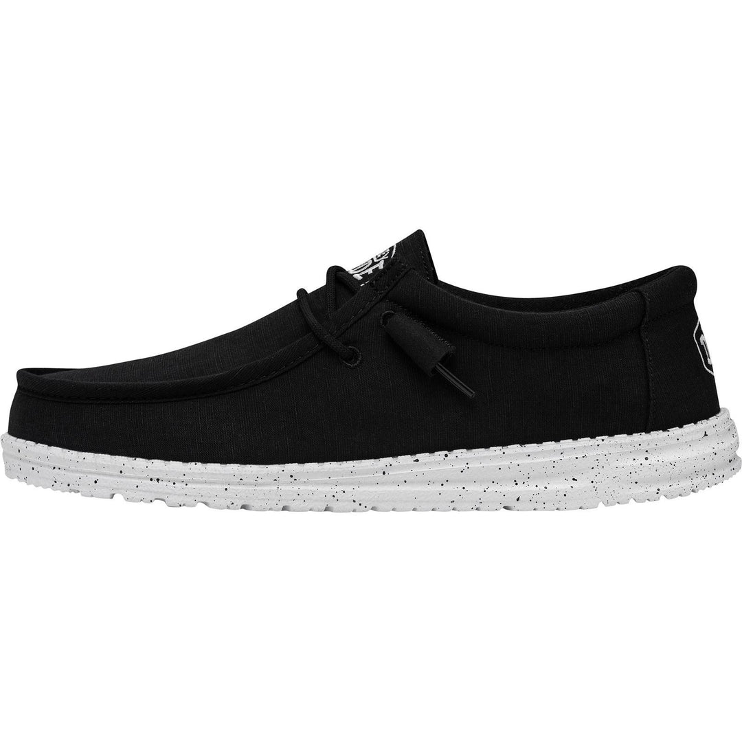 Men's Heydude 40009 Wally Slub Classic Slip On Shoes - Black in Black - Image 4