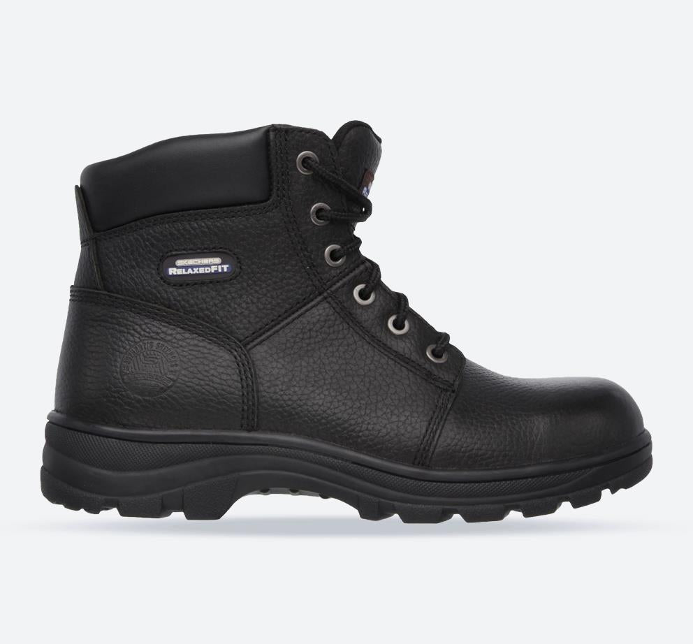 Men's Wide Fit Skechers 77009EC Workshire Safety Boots - Black in Black - Image 1