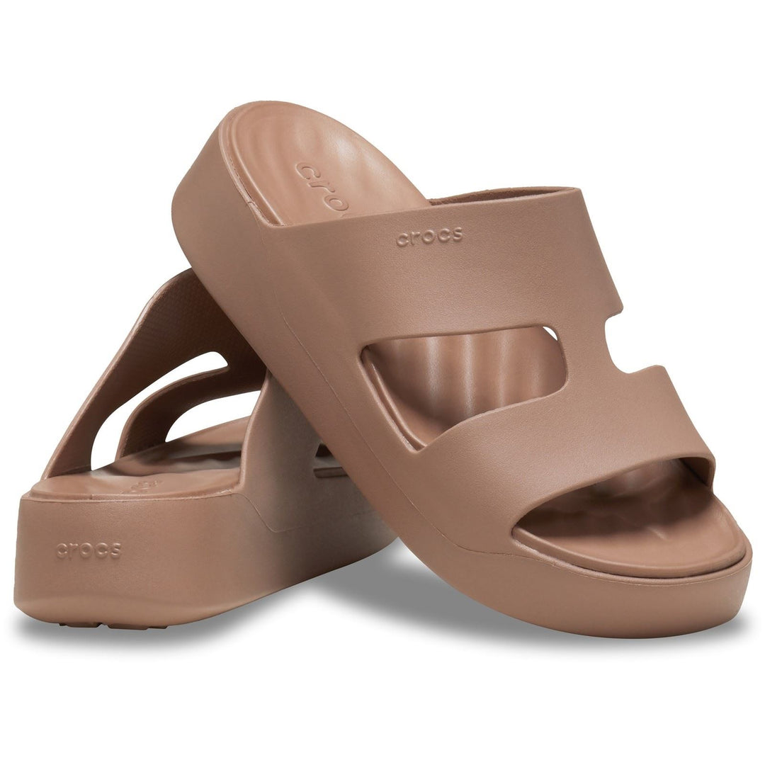 Women's Crocs 209409 Getaway Platform H-Strap Slippers in Latte - Image 4