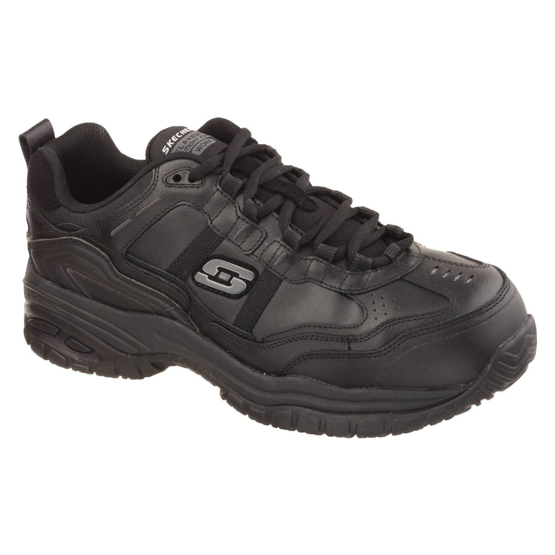 Men's Wide Fit Skechers 77013EC Soft Stride Grinnell Safety Trainers in Black - Image 3