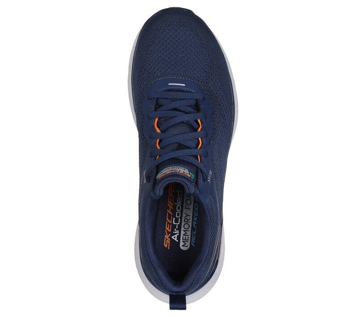 Men's Relaxed Fit Skechers 232836 Edgeride Exxo Trainers - Navy Orange in Navy Orange - Image 1