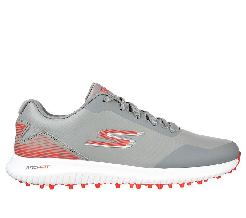Men's Wide Fit Skechers 214028 Max 2 Golf Trainers in Grey/Red - Image 2