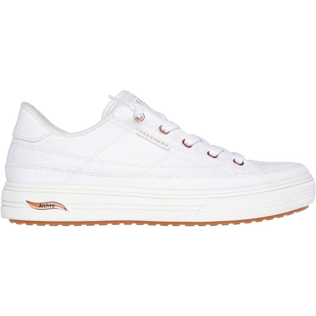Women's Wide Fit Skechers 177190W Arch Fit Arcade Meet Ya There Shoes in White - Image 2