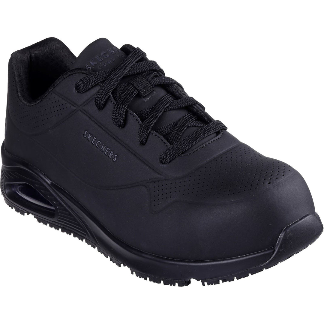 Men's Wide Fit Skechers 200177EC Uno Sr Doltin Safety Trainers in Black - Image 3