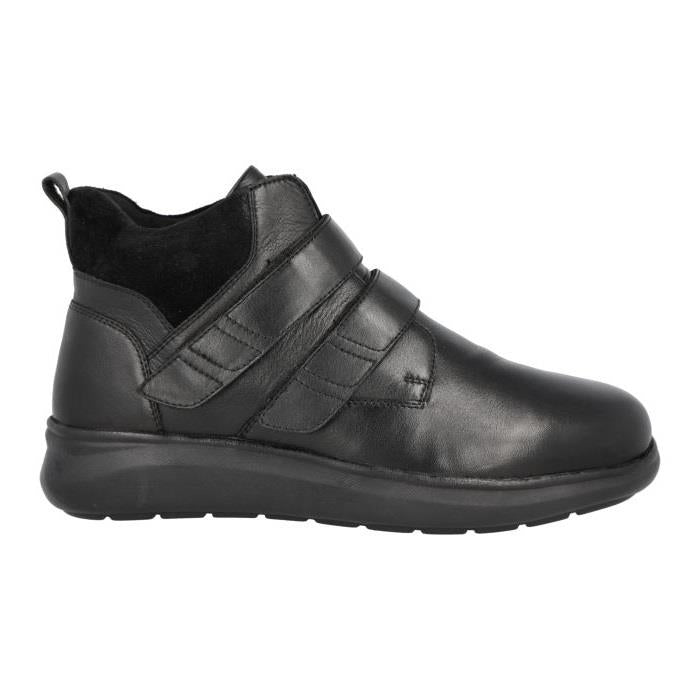 Men's Wide Fit DB Solomon Boots in Black Lea / Suede - Image 2