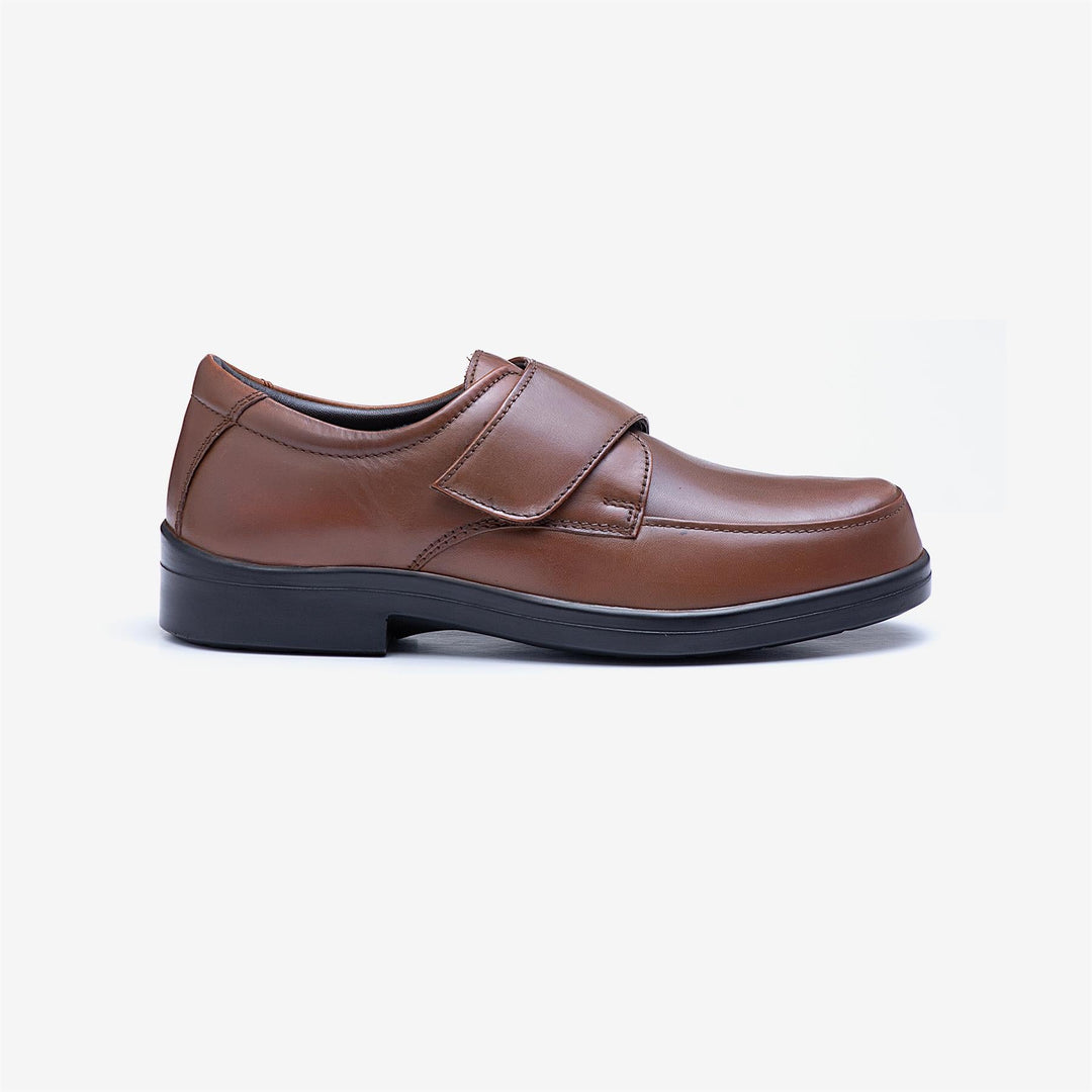 Mens Wide Fit Tredd Well York Velcro Shoes - Tan in Tan - Image 2