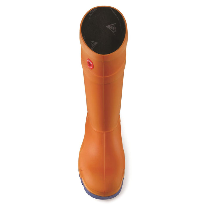 Men's Wide Fit Dunlop Purofort Thermo Full Safety Wellington Boots in Orange - Image 1