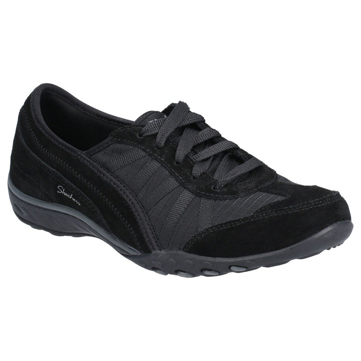 Women's Wide Fit Skechers 23845 Breathe Easy Weekend Wishes Trainers in Black - Image 1
