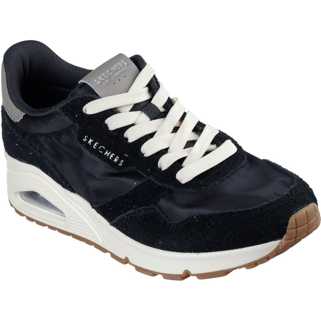 Women's Wide Fit Skechers 177857 Uno Vintage Dayz Trainers in Black - Image 3