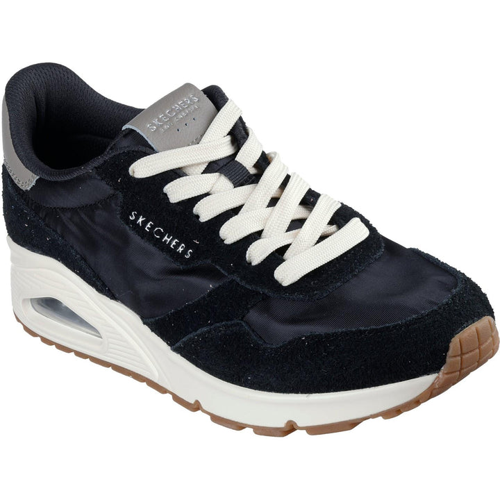 Women's Wide Fit Skechers 177857 Uno Vintage Dayz Trainers in Black - Image 1