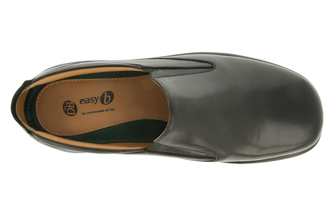 Mens Wide Fit DB Dalton Slip On Luxury Shoes in Black Leather - Image 4