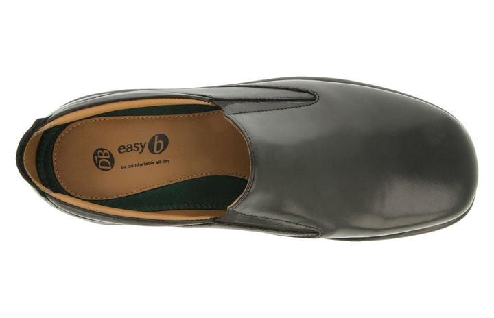 Mens Wide Fit DB Dalton Slip On Luxury Shoes in Black Leather - Image 1