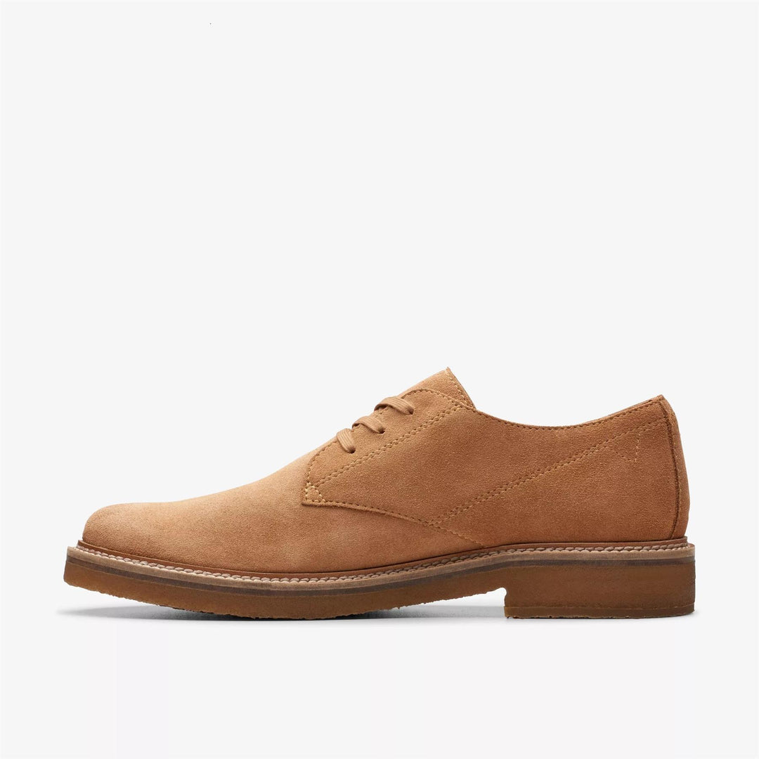 Clarks Wide Fit Shoes Mens in Light Tan Suede - Image 3