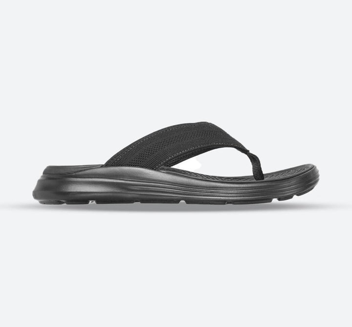 Men's Wide Fit Skechers 204383 Relaxed Fit Sargo Point Vista Flip Flops in Black - Image 1