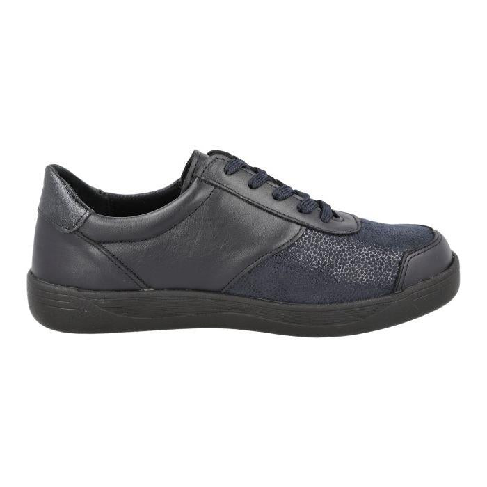 Women's Wide Fit DB Bridgetown Shoes in Black Lea / Stretch - Image 5