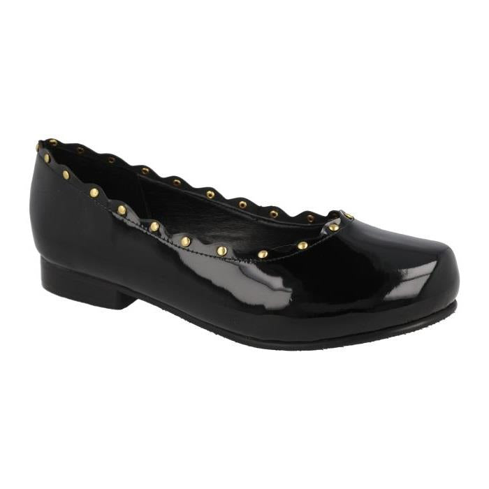 Women's Wide Fit DB Campbell Shoes in Black Patent - Image 1
