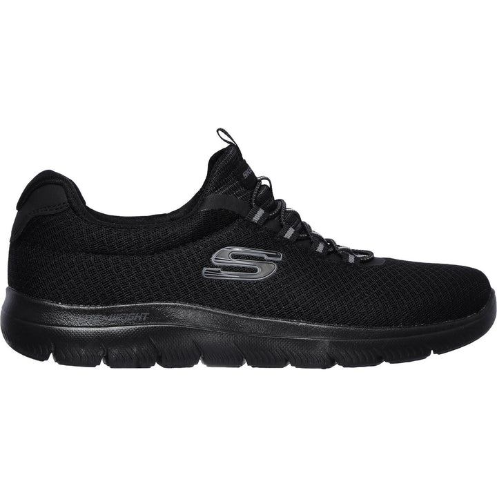 Men's Wide Fit Skechers 52811 Summits Slip On Sports Trainers - Black in Black - Image 1