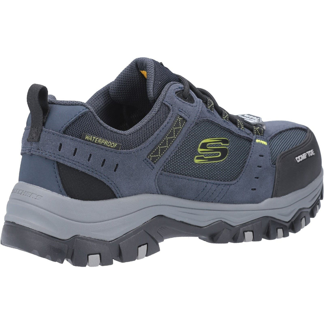 Men's Wide Fit Safety Skechers 77183EC Greetah Lace Up Hiker Composite Toe Trainers in Navy/Black - Image 4