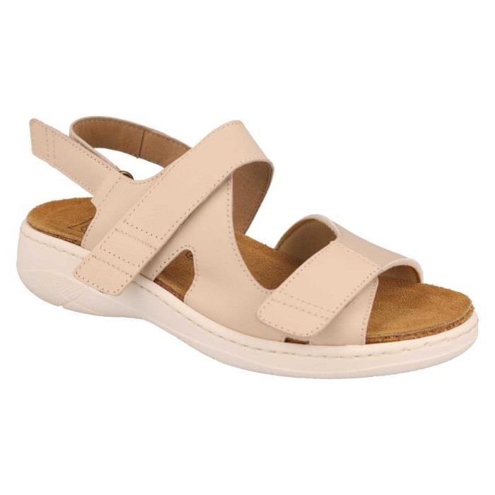 Women's Wide Fit DB Mallow Sandals in Navy Leather - Image 1
