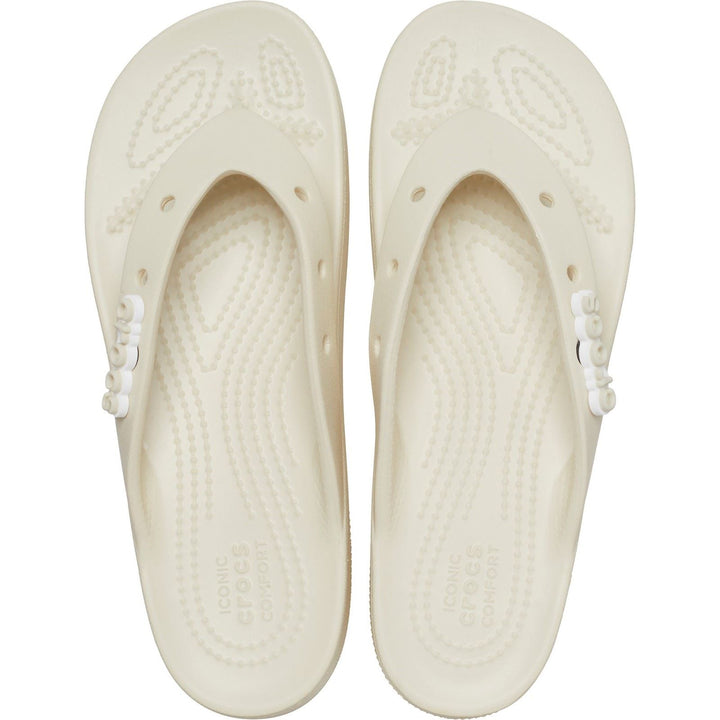 Women's Crocs 207714 Classic Platform Flip Flop in Bone - Image 1