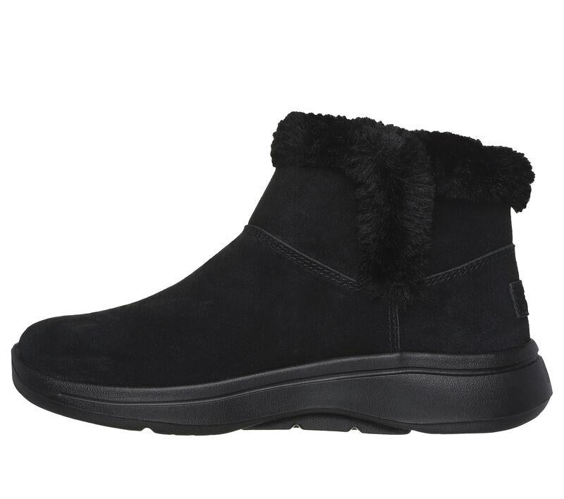 Women's Wide Fit Skechers 144400 Go Walk Arch Fit Cherish Boots in Black - Image 4