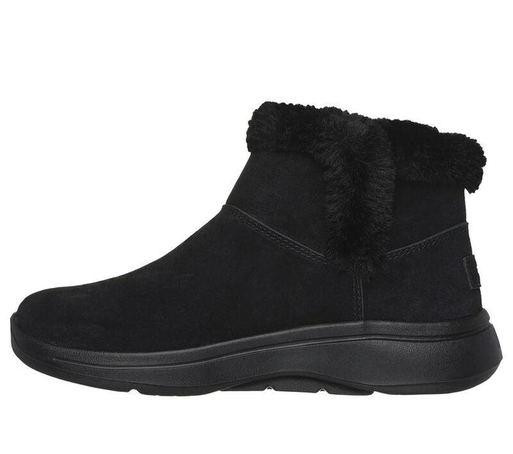 Women's Wide Fit Skechers 144400 Go Walk Arch Fit Cherish Boots in Black - Image 1